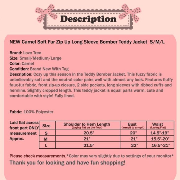 Camel Cozy Soft Fluffy Fur Teddy Bomber Jacket - Picture 10 of 11